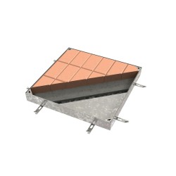 Capac acces placabil ACO Uniface Paving GS 80, dimensiuni utile gol 300x300mm, clasa de sarcini A15